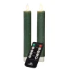 Anna's Collection LED dinerkaarsen - 2x st - jade groen - 18 cm
