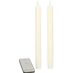 Anna's Collection LED dinerkaarsen - 2x - wit - 23 cm