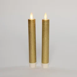 Anna's Collection LED dinerkaarsen - 2x - goud - 18 cm