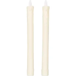 Anna's Collection LED Dinerkaarsen - 2x stuks - ivoor - 24 cm