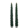Anna's Collection LED kerstboom dinerkaarsen - 2x - groen - 27 cm