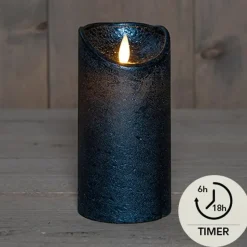 Anna's Collection Led stompkaars - metallic blauw - H15 x D7,5 cm