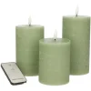 Anna's Collection LED Stompkaarsen -afstandsbediening - 3x -groen