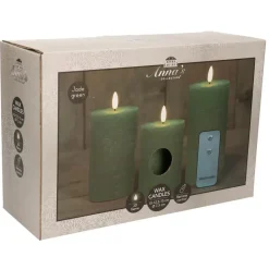 Anna's Collection LED Stompkaarsen -afstandsbediening - 3x -groen
