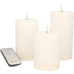 Anna's Collection LED Stompkaarsen met afstandsbediening - 3x - wit