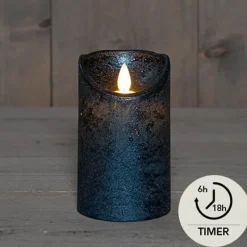 Anna's Collection Led stompkaars - metallic blauw - 12,5 x 7,5 cm