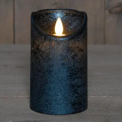 Anna's Collection Led stompkaars - metallic blauw - 12,5 x 7,5 cm