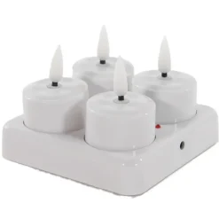 Anna's Collection LED waxinelichtjes - 4x -wit - oplaadbaar