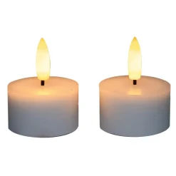 Anna's Collection LED waxinelichtjes - 2x -wit -D4 x H5 cm