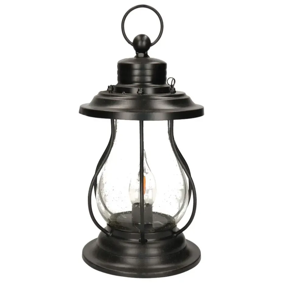 Anna's Collection Solar lantaarn - vlameffect - 17 x 31 cm - metaal