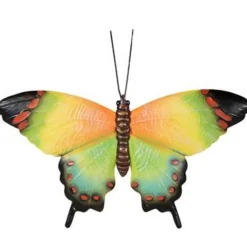 Anna's Collection Tuindecoratie - vlinder - groen - metaal - 37 cm