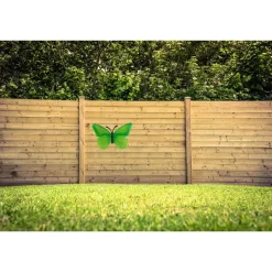 Anna's Collection Tuindecoratie - vlinder - groen - metaal - 40 cm