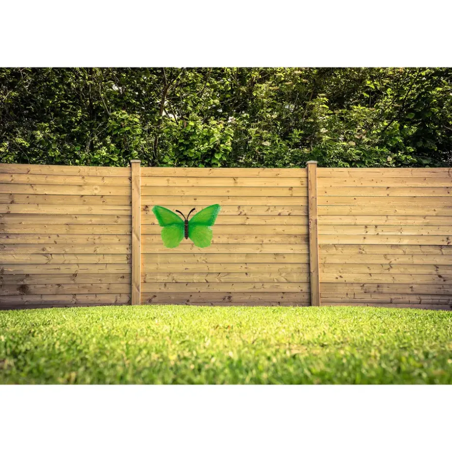 Anna's Collection Tuindecoratie - vlinder - groen - metaal - 40 cm