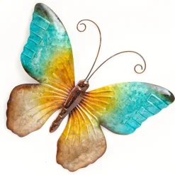 Anna's Collection Tuindecoratie vlinder - blauw - 44 x 32 cm