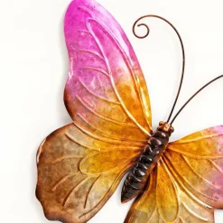 Anna's Collection Tuindecoratie vlinder - roze - 44 x 32 cm