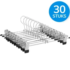 Antislip Broekhangers met Knijpers - 30 stuks Kleding Hangers met Klemmen- 31cm