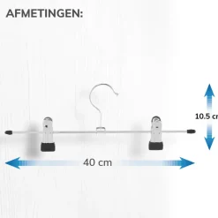 Antislip kledinghangers - 40 cm lang - 20 stuks - zilvergrijs