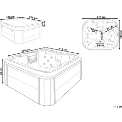 ARCELIA - Whirlpool buitenbad - Wit - 215 x 180 cm - Acryl
