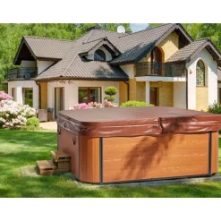 ARCELIA - Whirlpool buitenbad - Blauw - 215 x 180 cm - Acryl