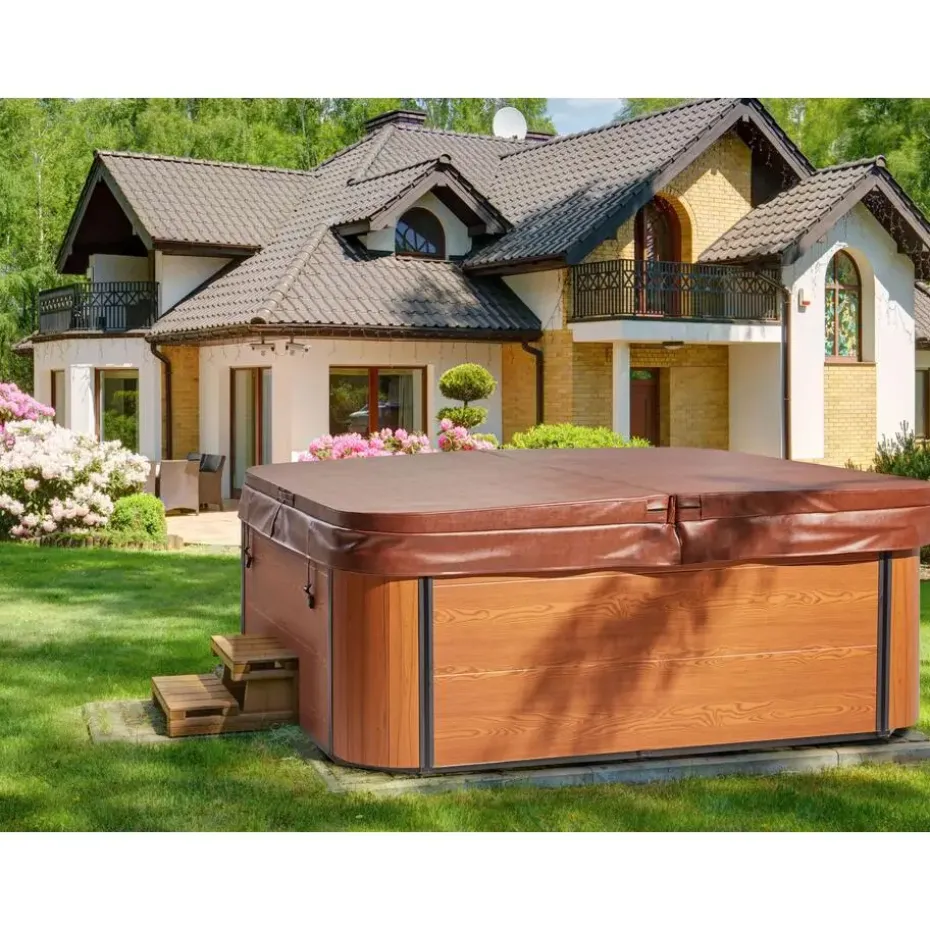 ARCELIA - Whirlpool buitenbad - Blauw - 215 x 180 cm - Acryl