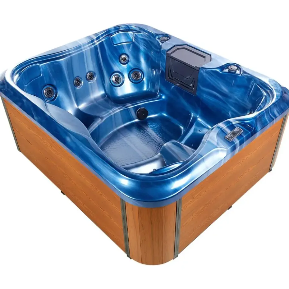 ARCELIA - Whirlpool buitenbad - Blauw - 215 x 180 cm - Acryl