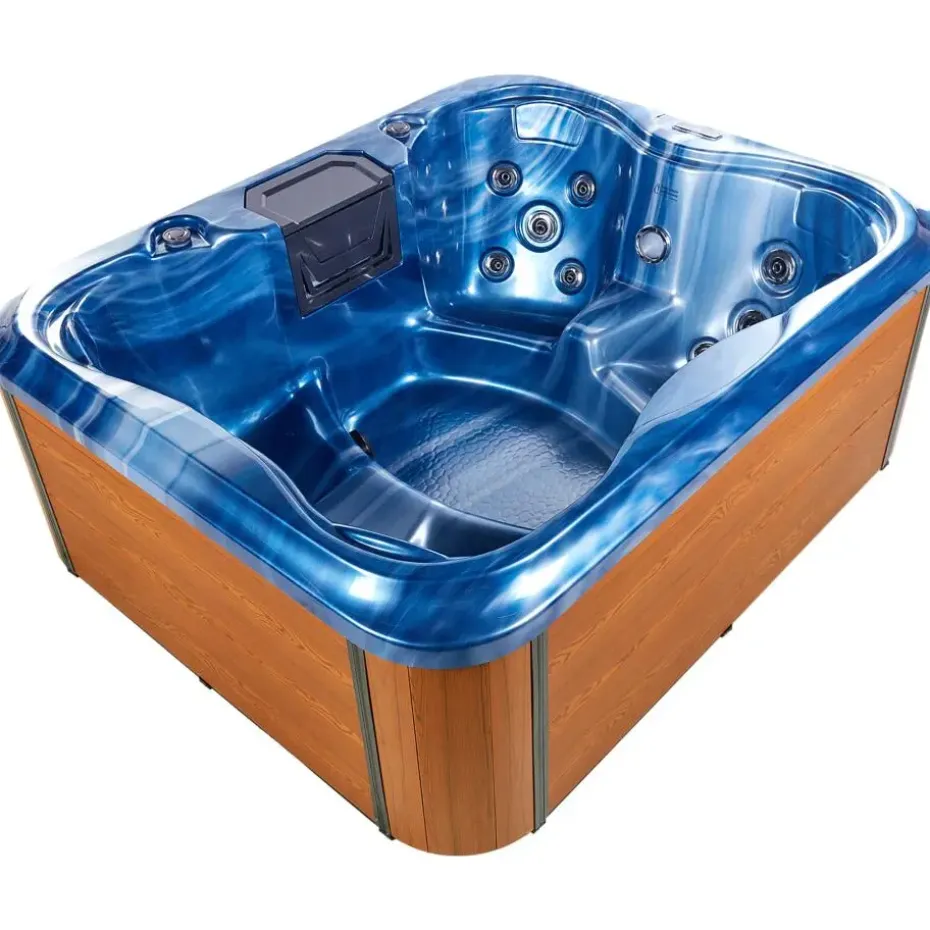 ARCELIA - Whirlpool buitenbad - Blauw - 215 x 180 cm - Acryl