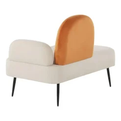 ARCEY - Chaise longue - Wit/Oranje - Fluweel