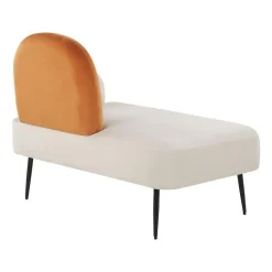 ARCEY - Chaise longue - Wit/Oranje - Fluweel