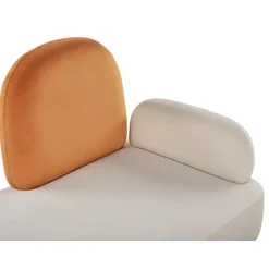 ARCEY - Chaise longue - Wit/Oranje - Fluweel