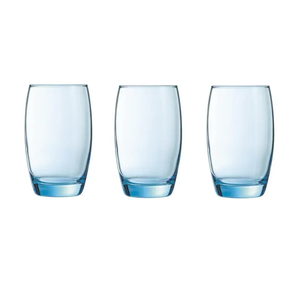 Arcoroc Drinkglazen - 6x stuks - transparant blauw - 350 ml