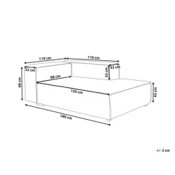 ARDAL - Chaise longue - Off-white - Linkszijdig - Corduroy
