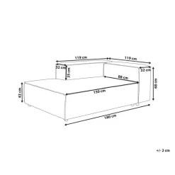 ARDAL - Chaise longue - Off-white - Rechtszijdig - Corduroy