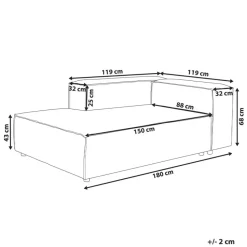 ARDAL - Chaise longue - Taupe - Rechtszijdig - Corduroy