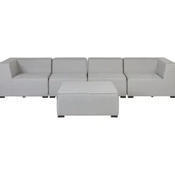 AREZZO - Tuinbank voor 4 - Lichtgrijs - Polyester