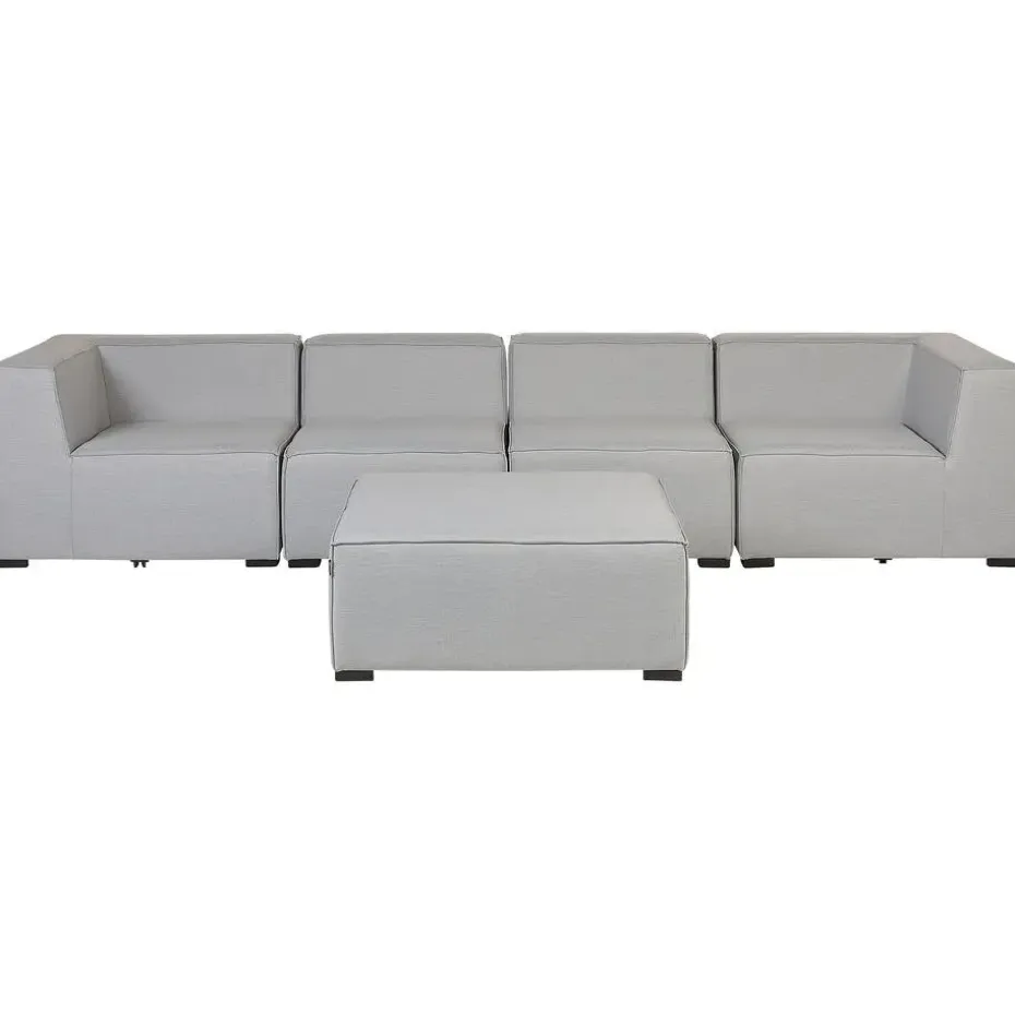 AREZZO - Tuinbank voor 4 - Lichtgrijs - Polyester