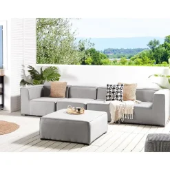 AREZZO - Tuinbank voor 4 - Lichtgrijs - Polyester