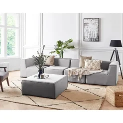 AREZZO - Tuinbank voor 4 - Lichtgrijs - Polyester