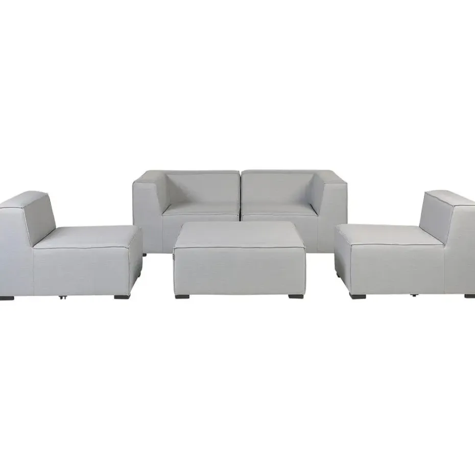 AREZZO - Tuinbank voor 4 - Lichtgrijs - Polyester