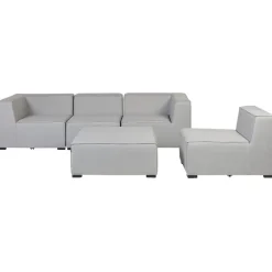 AREZZO - Tuinbank voor 4 - Lichtgrijs - Polyester