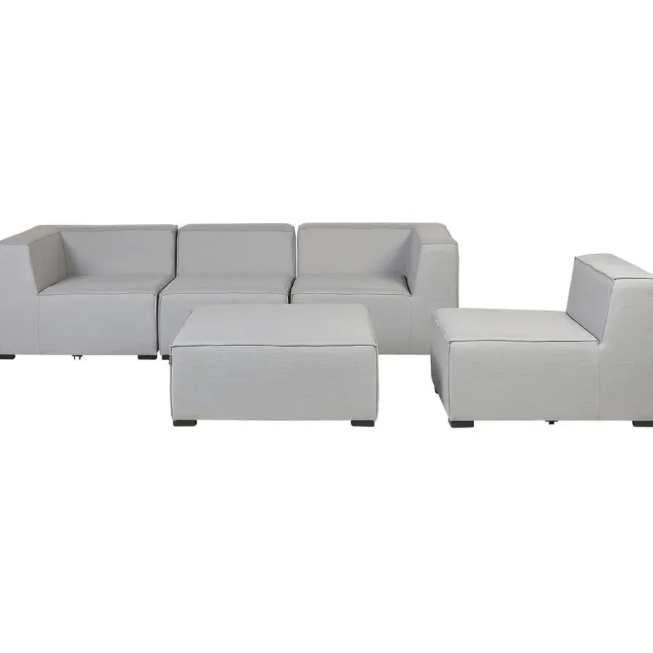 AREZZO - Tuinbank voor 4 - Lichtgrijs - Polyester