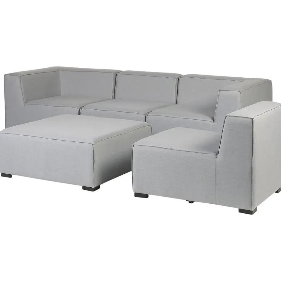 AREZZO - Tuinbank voor 4 - Lichtgrijs - Polyester