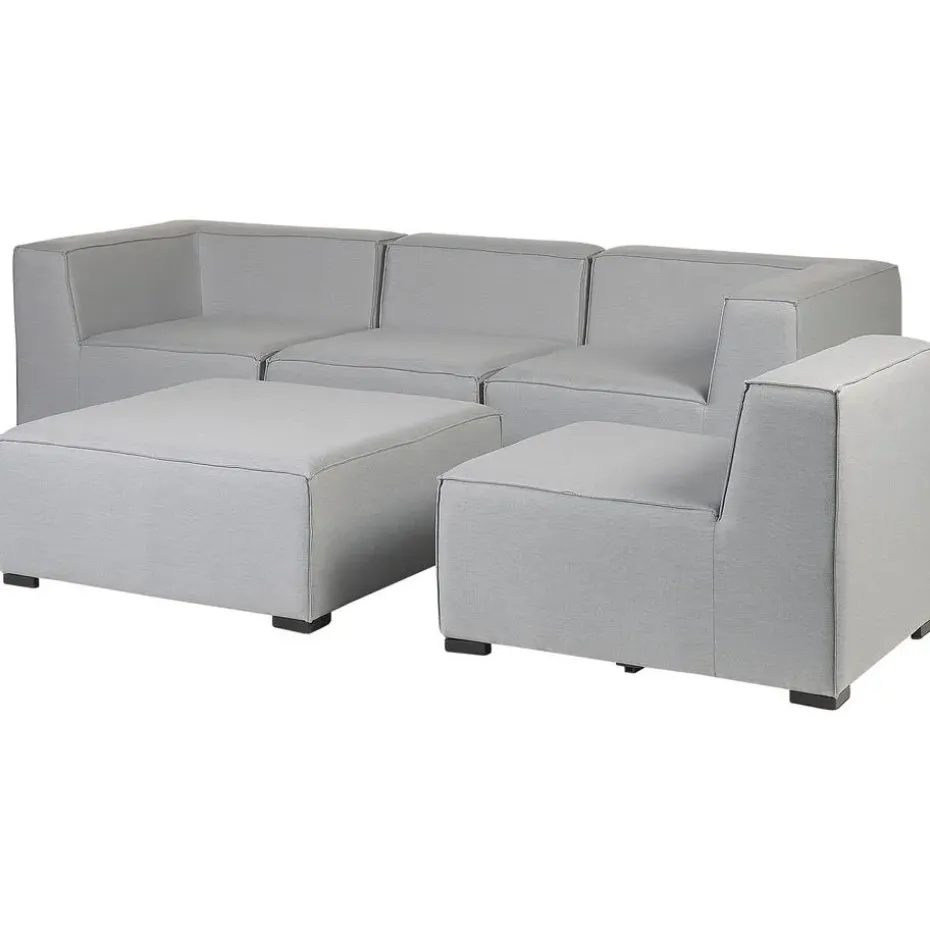 AREZZO - Tuinbank voor 4 - Lichtgrijs - Polyester