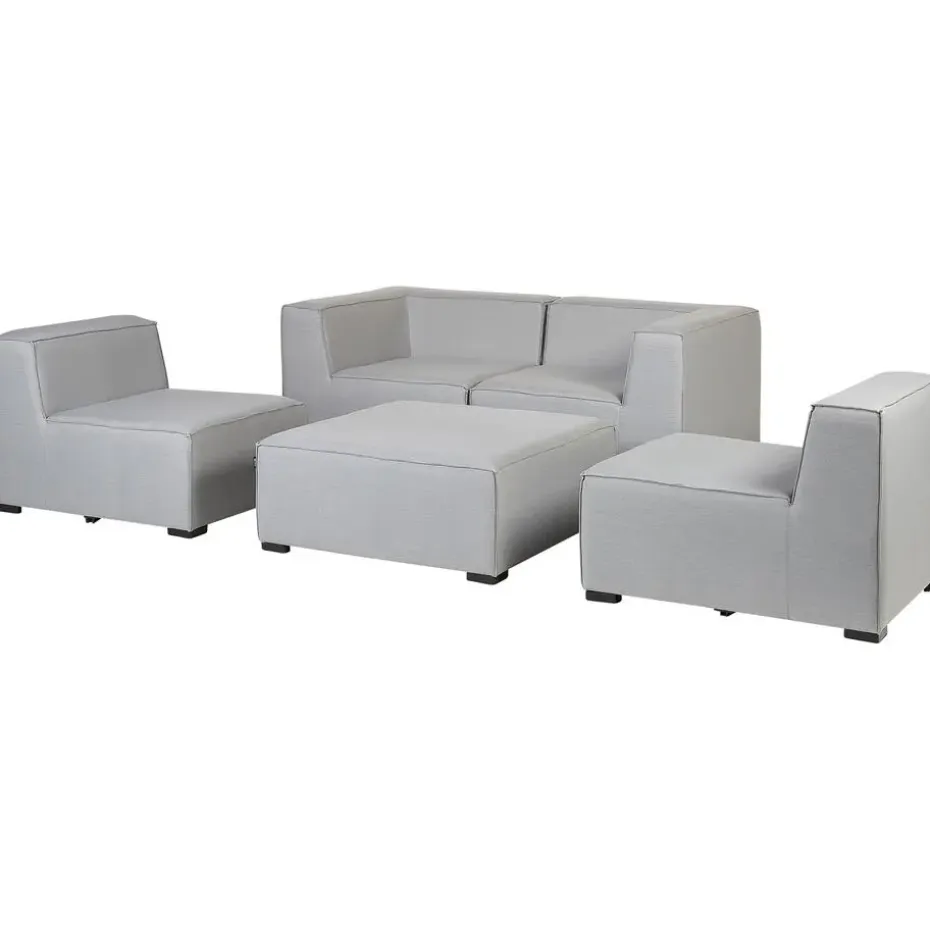 AREZZO - Tuinbank voor 4 - Lichtgrijs - Polyester