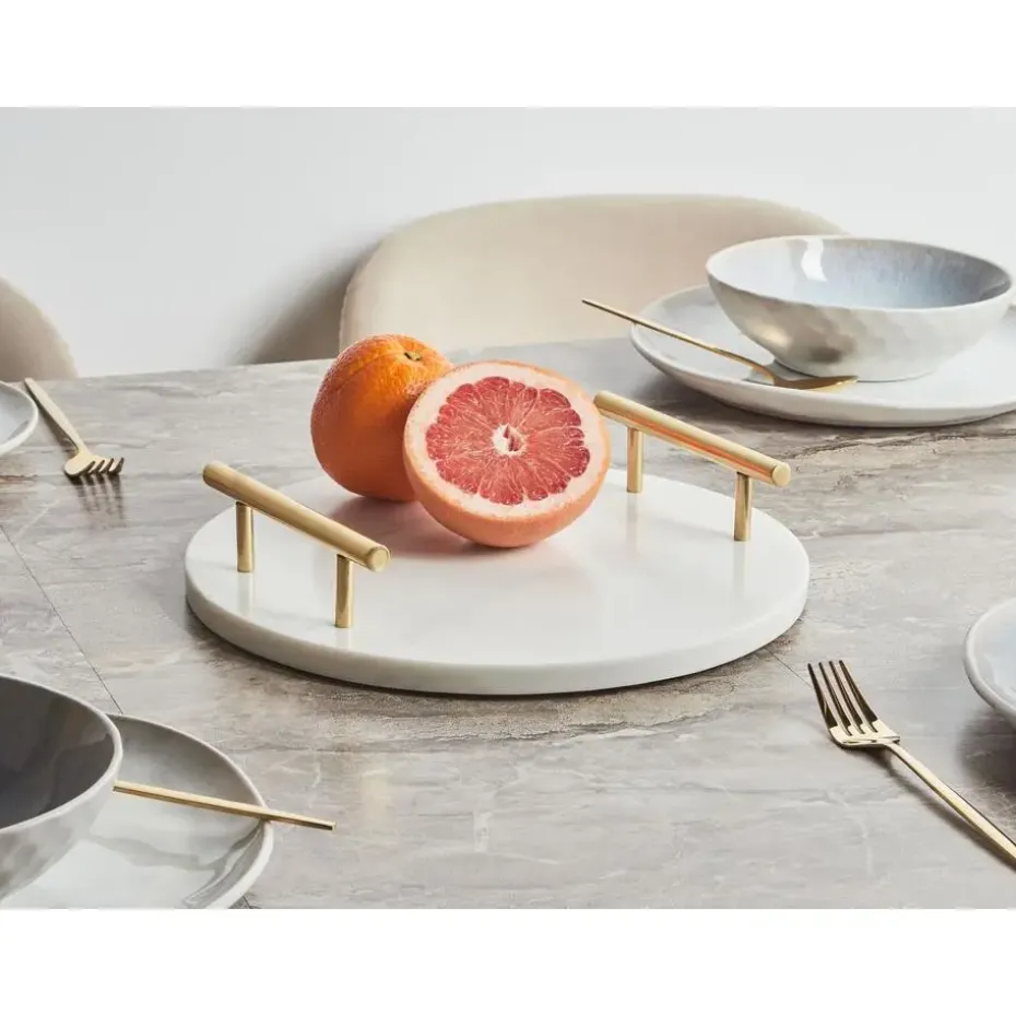 ARGOS - Decoratief dienblad - Wit - Marmer