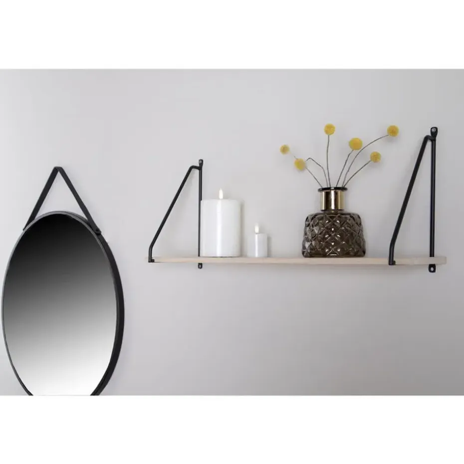 Arnhem Shelf - plank met zwart frame en een naturel houten plank