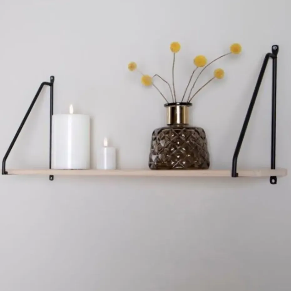 Arnhem Shelf - plank met zwart frame en een naturel houten plank