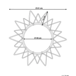 AROEK - Wandspiegel - Zwart - Rotan