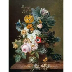 Art for the Home - Canvas - Stilleven met bloemen - 70x100 cm