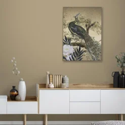 Art for the Home Canvas Geschilderde Details Peacock in Paradise