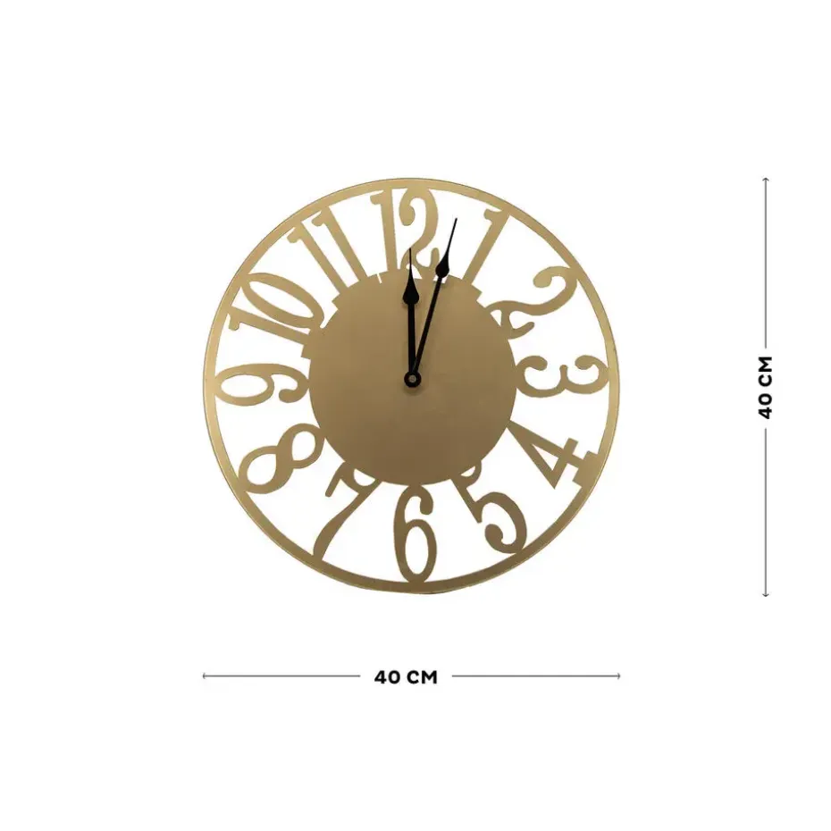 Art for the Home Klok Luxe gouden ronde Hangende Klok 40cm